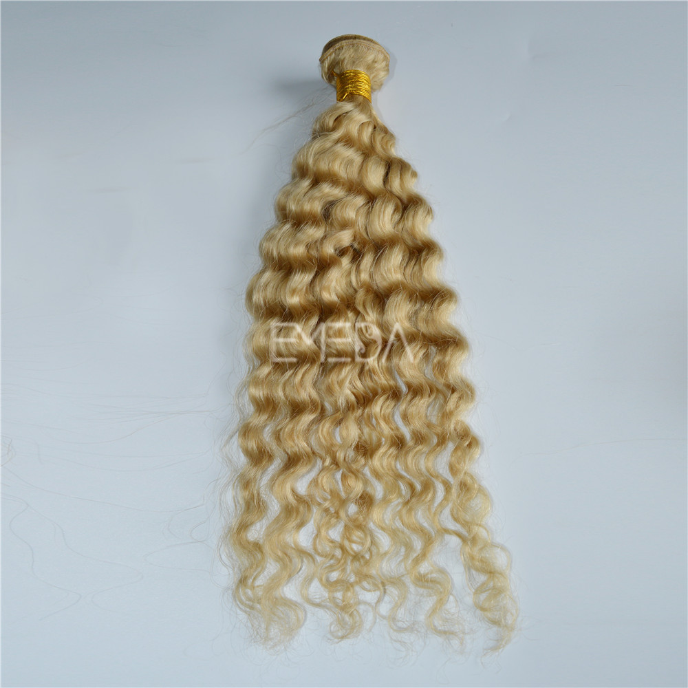 Grade 8A deep wave blonde hollywood hair weave extensions YJ136
